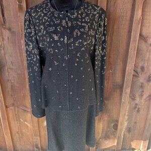 Elegant Black and Gold Two-Piece Suit